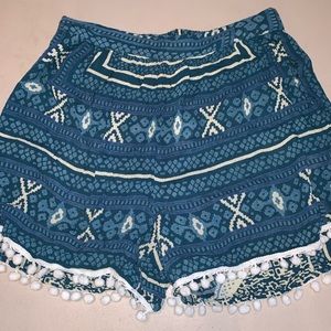 Blue printed shorts